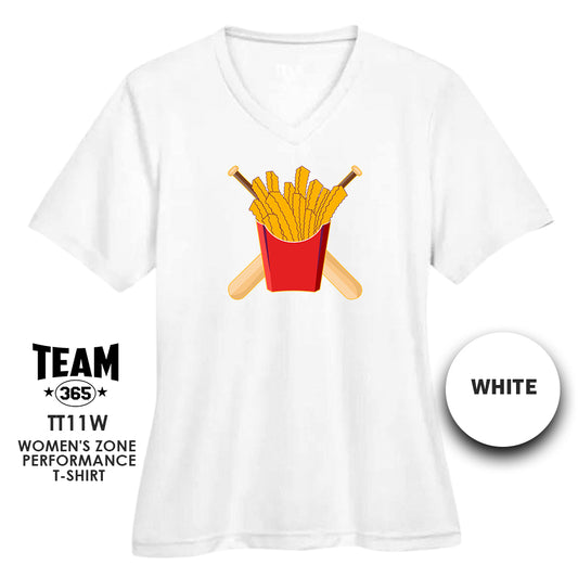 Team Rally Fries Baseball - Cool & Dry Performance Women's Shirt - MULTIPLE COLORS AVAILABLE