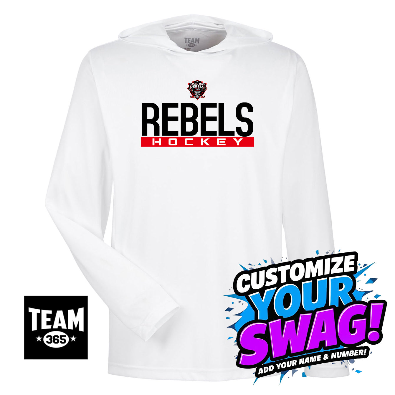 Team 365 Youth & Men's Zone Performance Hoodie - Casco Bay Rebels Hockey