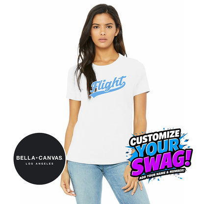 Bella + Canvas B6400 Women's Relaxed Jersey Short-Sleeve T-Shirt - FCF Flight Baseball Blue