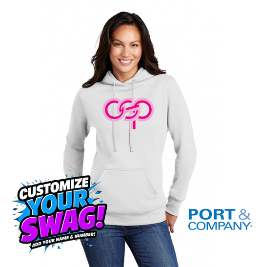 Port & Company Women's Core Fleece Pullover Hooded Sweatshirt LPC78H - OSP Gorilla Queens Softball