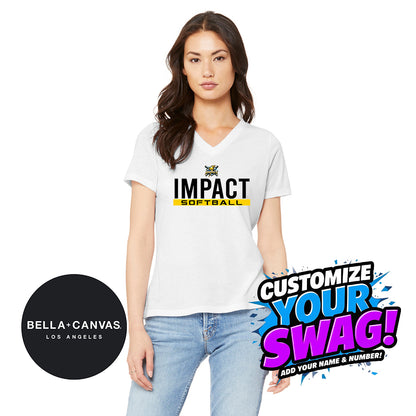 Bella + Canvas 6415 Ladies' Relaxed Triblend V-Neck T-Shirt - Impact Softball - Massachusetts