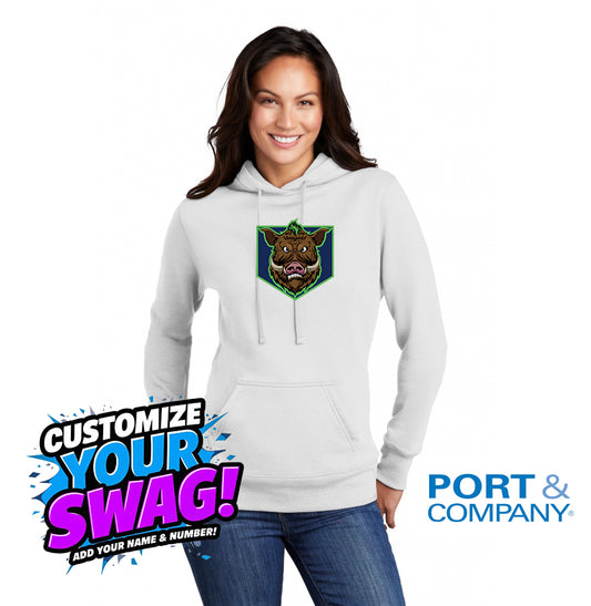 Port & Company Women's Core Fleece Pullover Hooded Sweatshirt LPC78H - OBP War Hogs