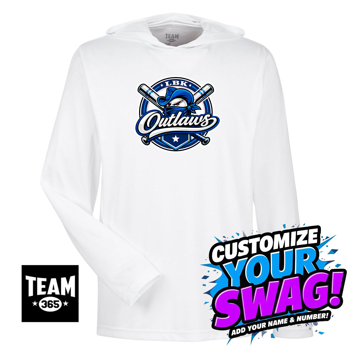 Team 365 Youth & Men's Zone Performance Hoodie - LBK Outlaws Baseball