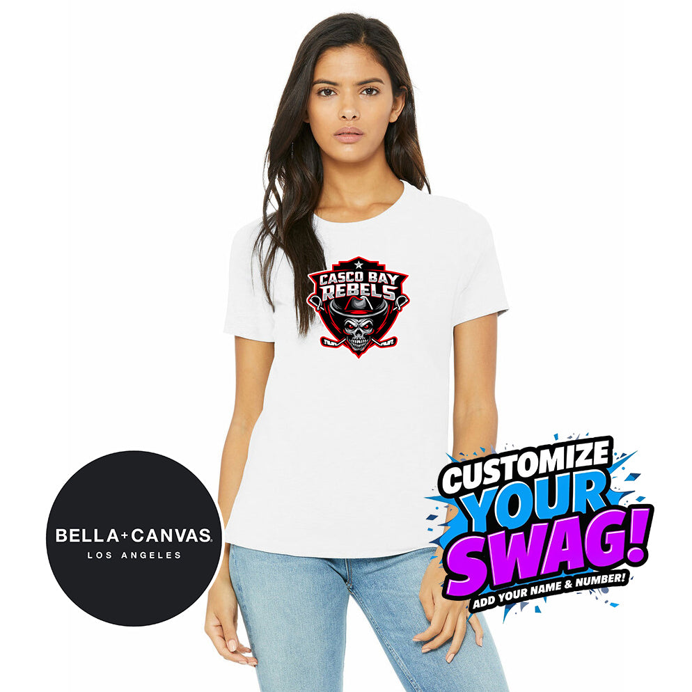 Bella + Canvas B6400 Women's Relaxed Jersey Short-Sleeve T-Shirt - Casco Bay Rebels Hockey