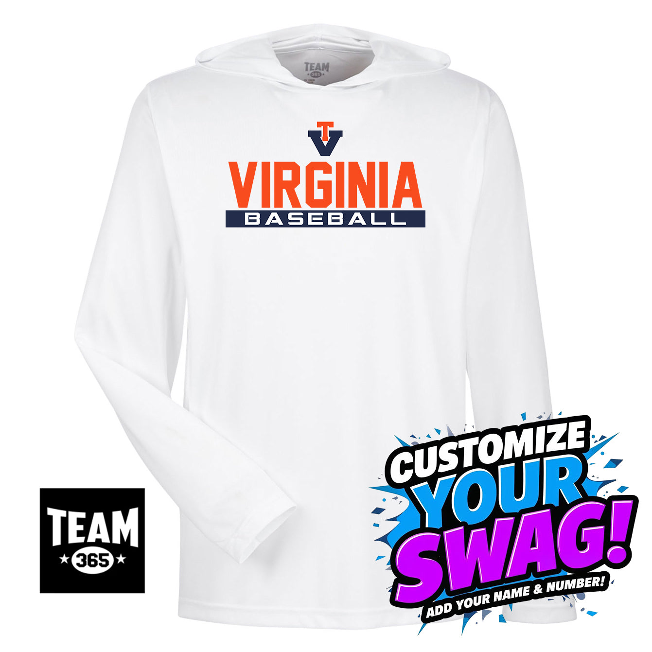 Team 365 Youth & Men's Zone Performance Hoodie - Team Virginia Baseball