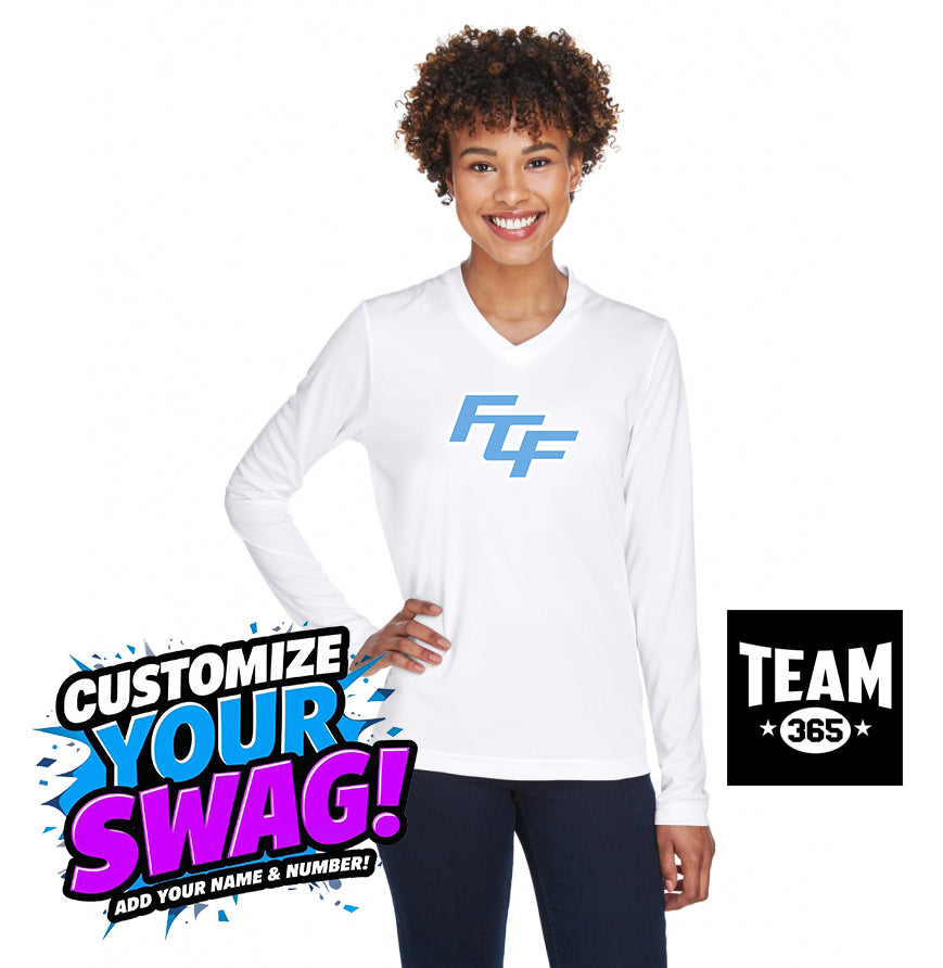 Team 365 TT11WL Women's Zone Performance Long-Sleeve T-Shirt - FCF Flight Baseball Blue