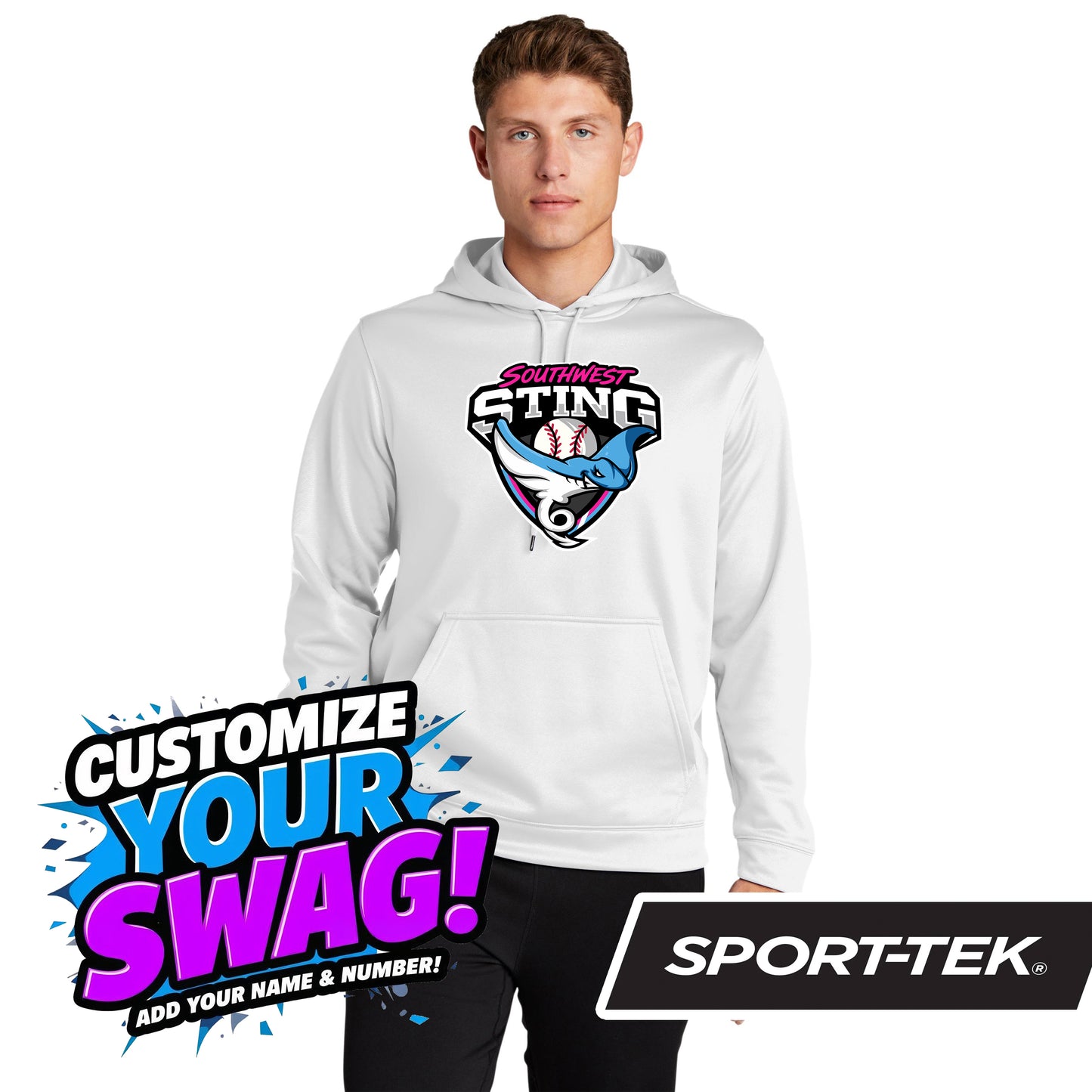 Sport-Tek Sport-Wick Fleece Hooded Pullover F244 - Southwest Sting Baseball