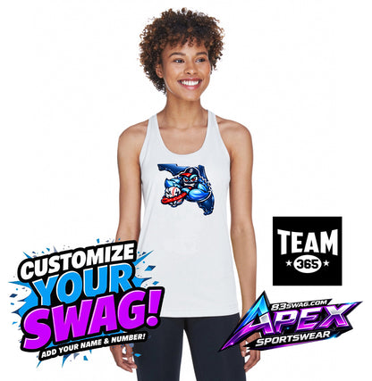 APEX Team 365 TT11WRC Women's Zone Performance Racerback Tank - FCA Blueclaws Baseball