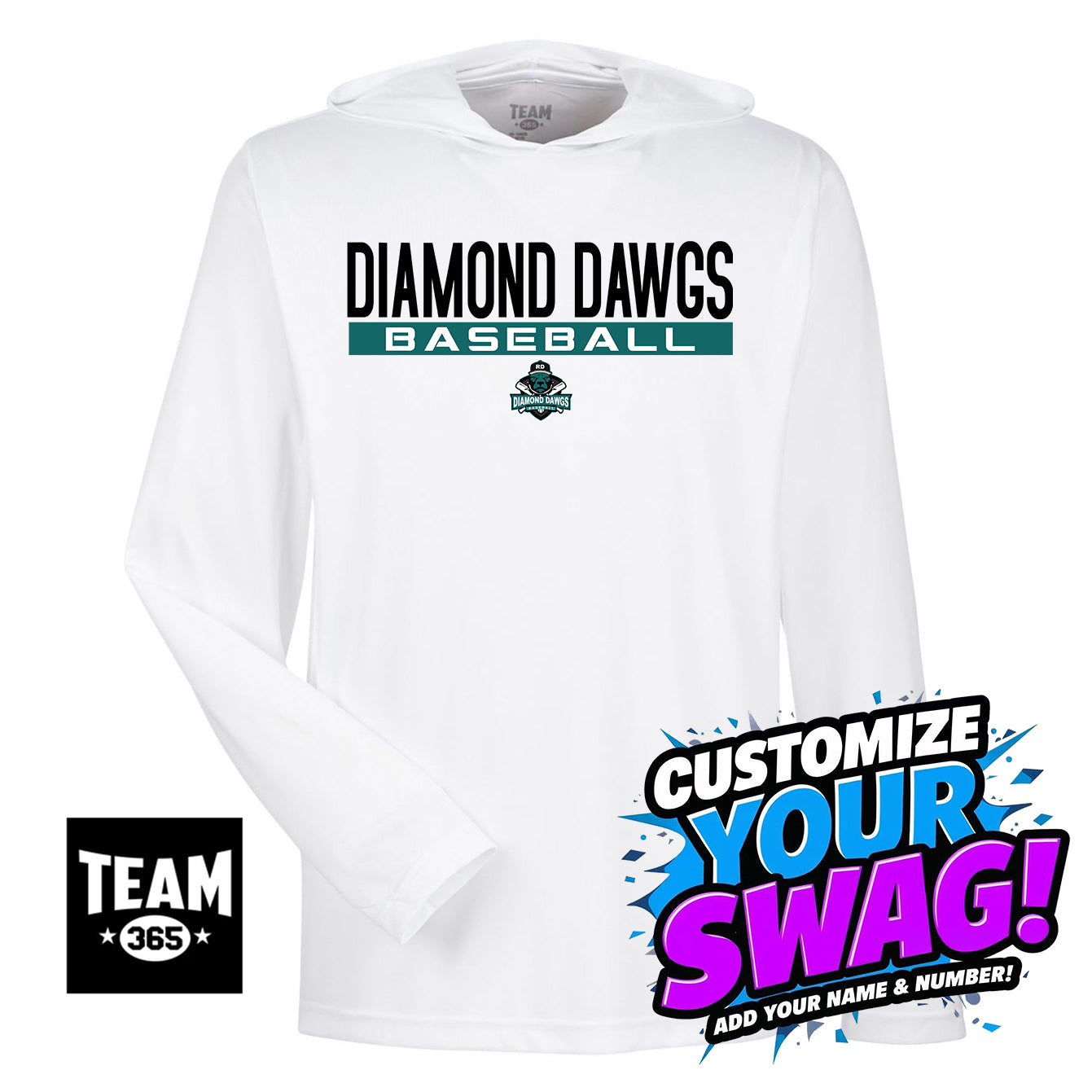 Team 365 Youth & Men's Zone Performance Hoodie - Diamond Dawgs Baseball