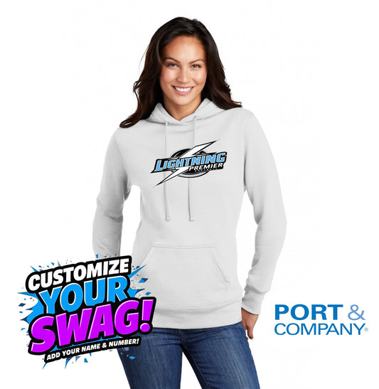 Port & Company Women's Core Fleece Pullover Hooded Sweatshirt LPC78H - Lightning Premier Softball