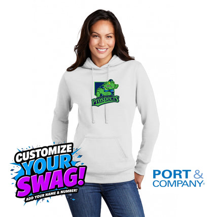 Port & Company Women's Core Fleece Pullover Hooded Sweatshirt LPC78H - OBP Swamp Kings