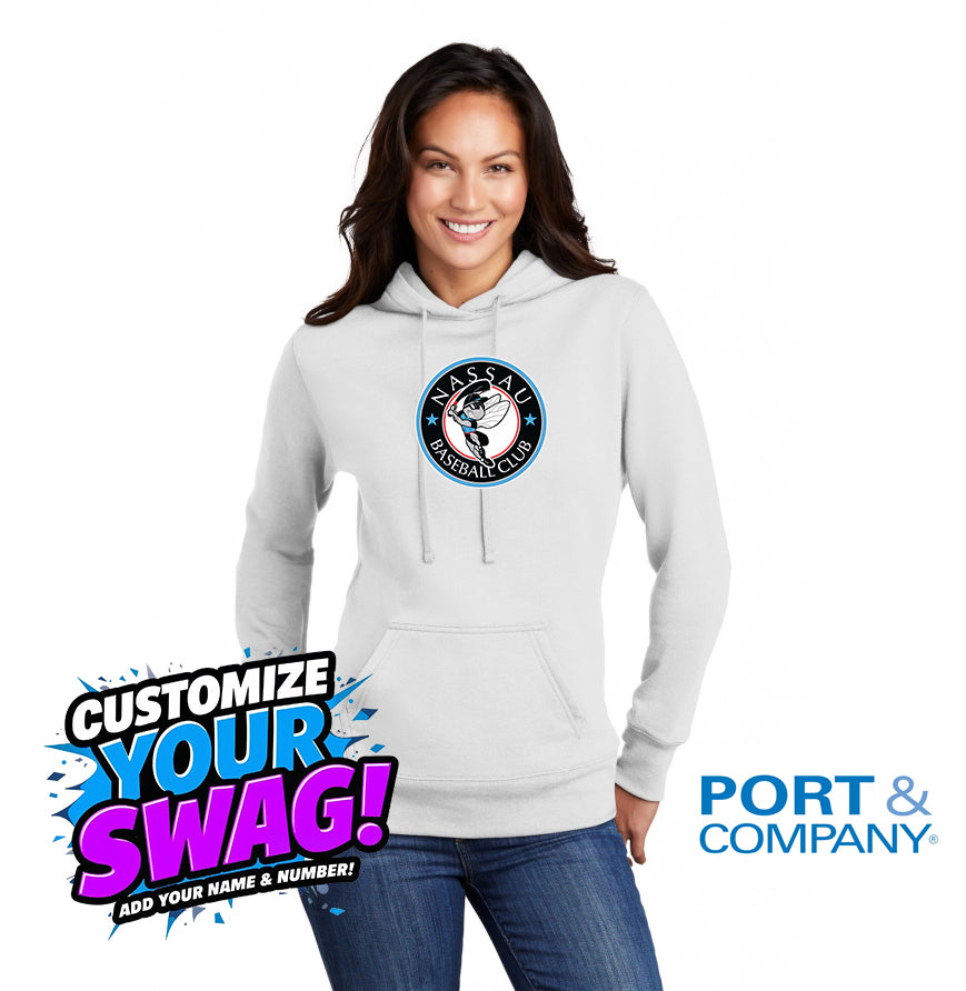 Port & Company Women's Core Fleece Pullover Hooded Sweatshirt LPC78H - NBC Gnats Baseball