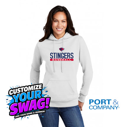 Port & Company Women's Core Fleece Pullover Hooded Sweatshirt LPC78H - Pasco Stingers Baseball
