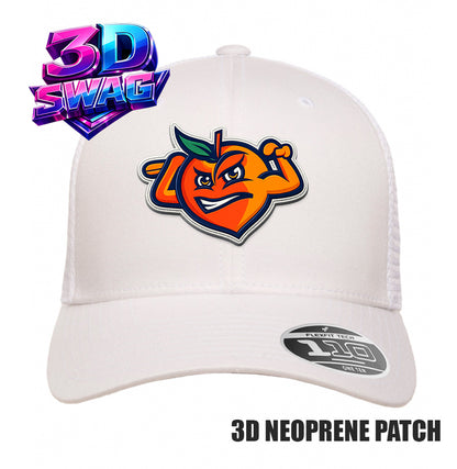 PEACH CLOBBERS BASEBALL - 3D PATCH TEAM HATS - Flexfit 110M Mesh Hat