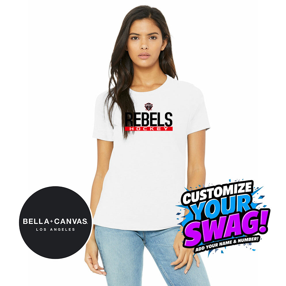 Bella + Canvas B6400 Women's Relaxed Jersey Short-Sleeve T-Shirt - Casco Bay Rebels Hockey