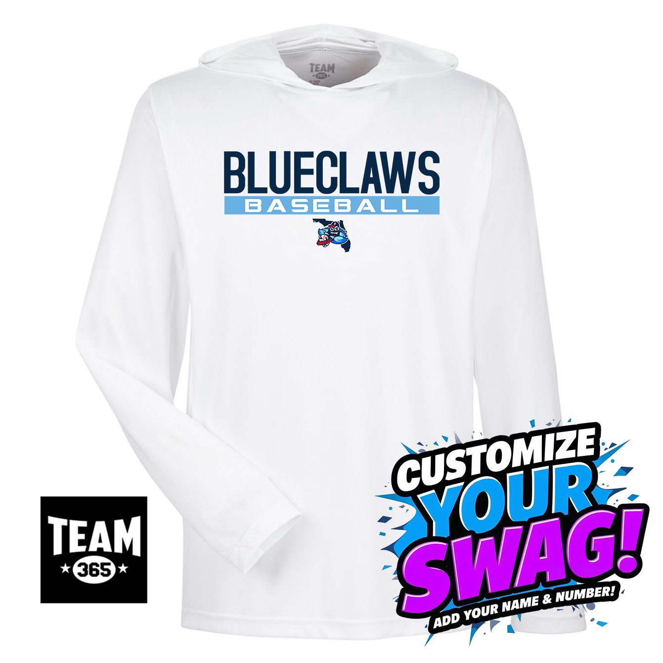 Team 365 Youth & Men's Zone Performance Hoodie - FCA Blueclaws Baseball