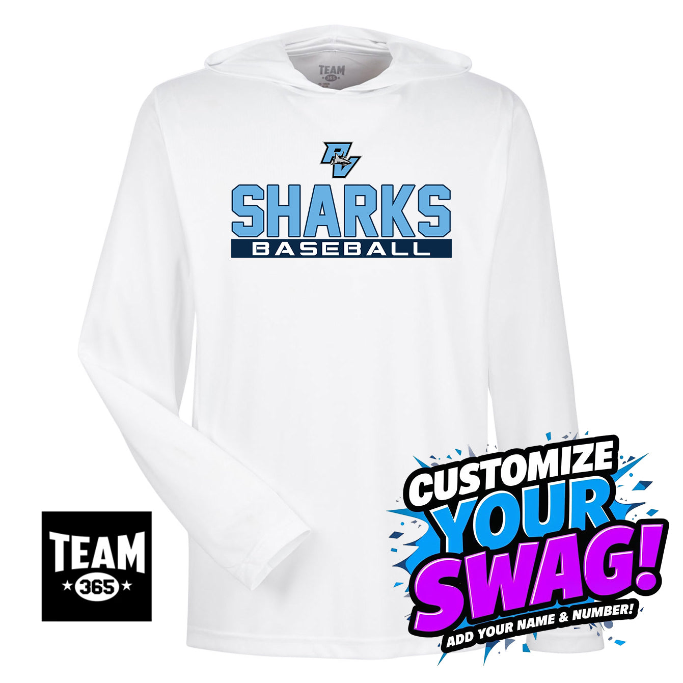 Team 365 Youth & Men's Zone Performance Hoodie - PVAA Sharks Baseball