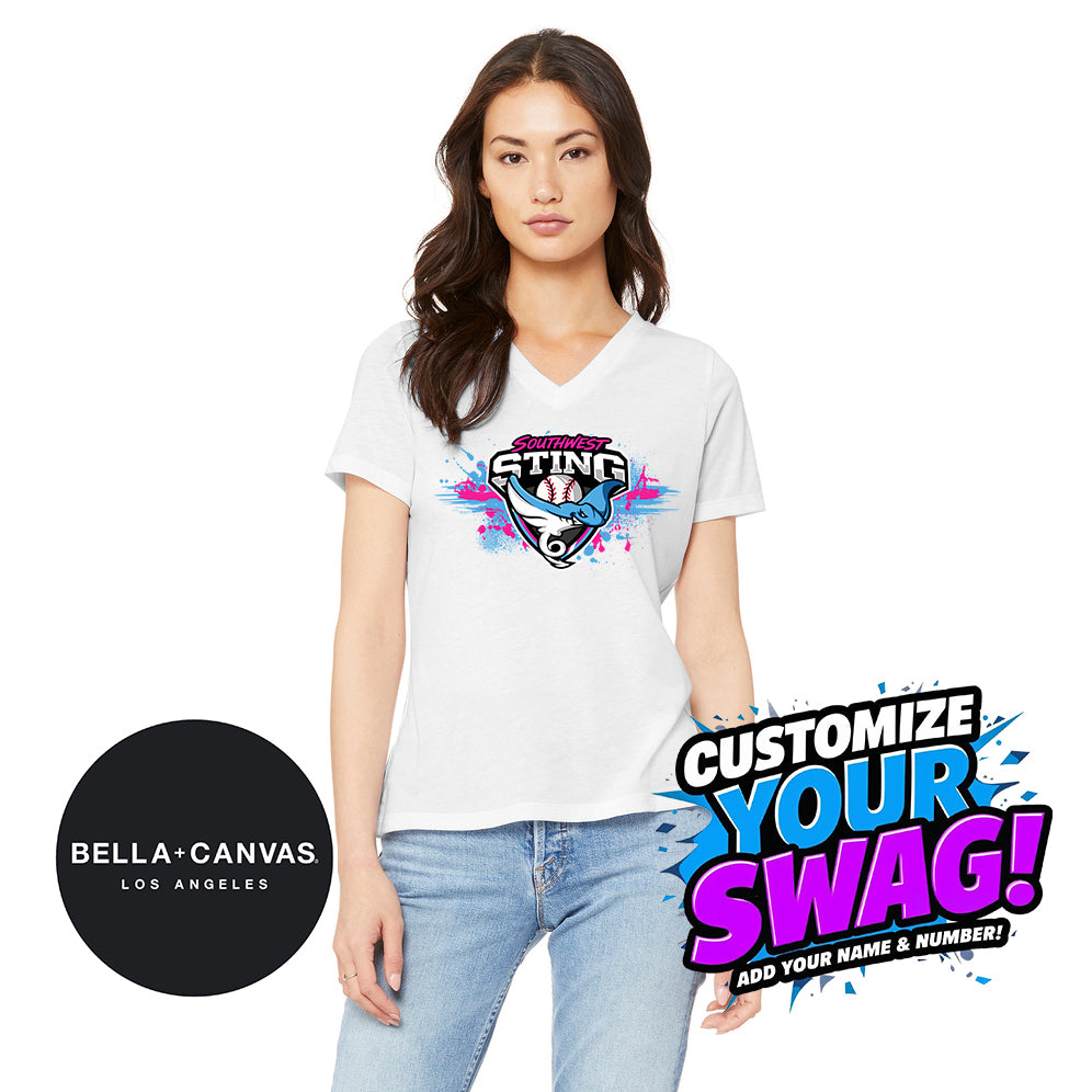 Bella + Canvas 6415 Ladies' Relaxed Triblend V-Neck T-Shirt - Southwest Sting Baseball