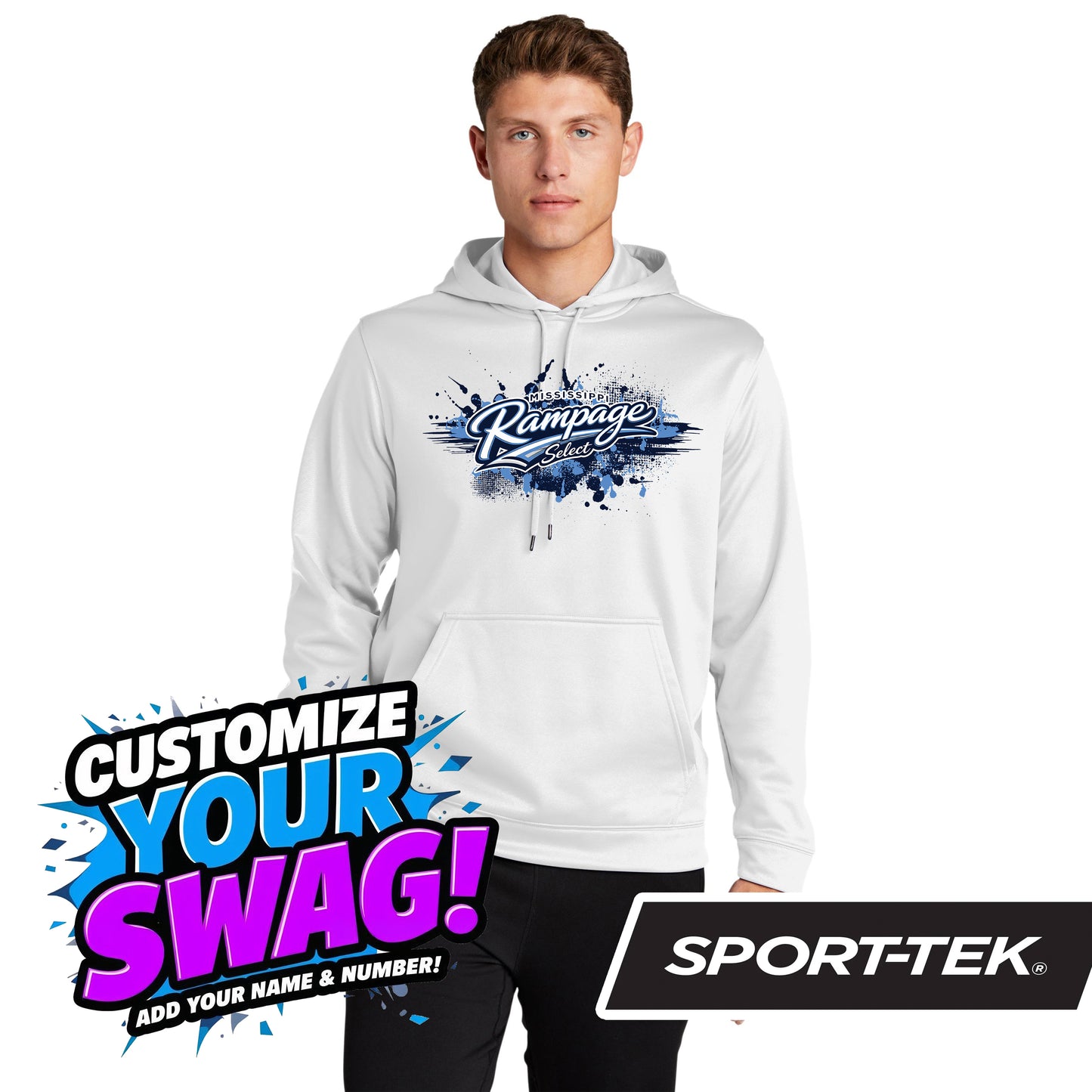 Sport-Tek Sport-Wick Fleece Hooded Pullover F244 - Mississippi Rampage Select Softball