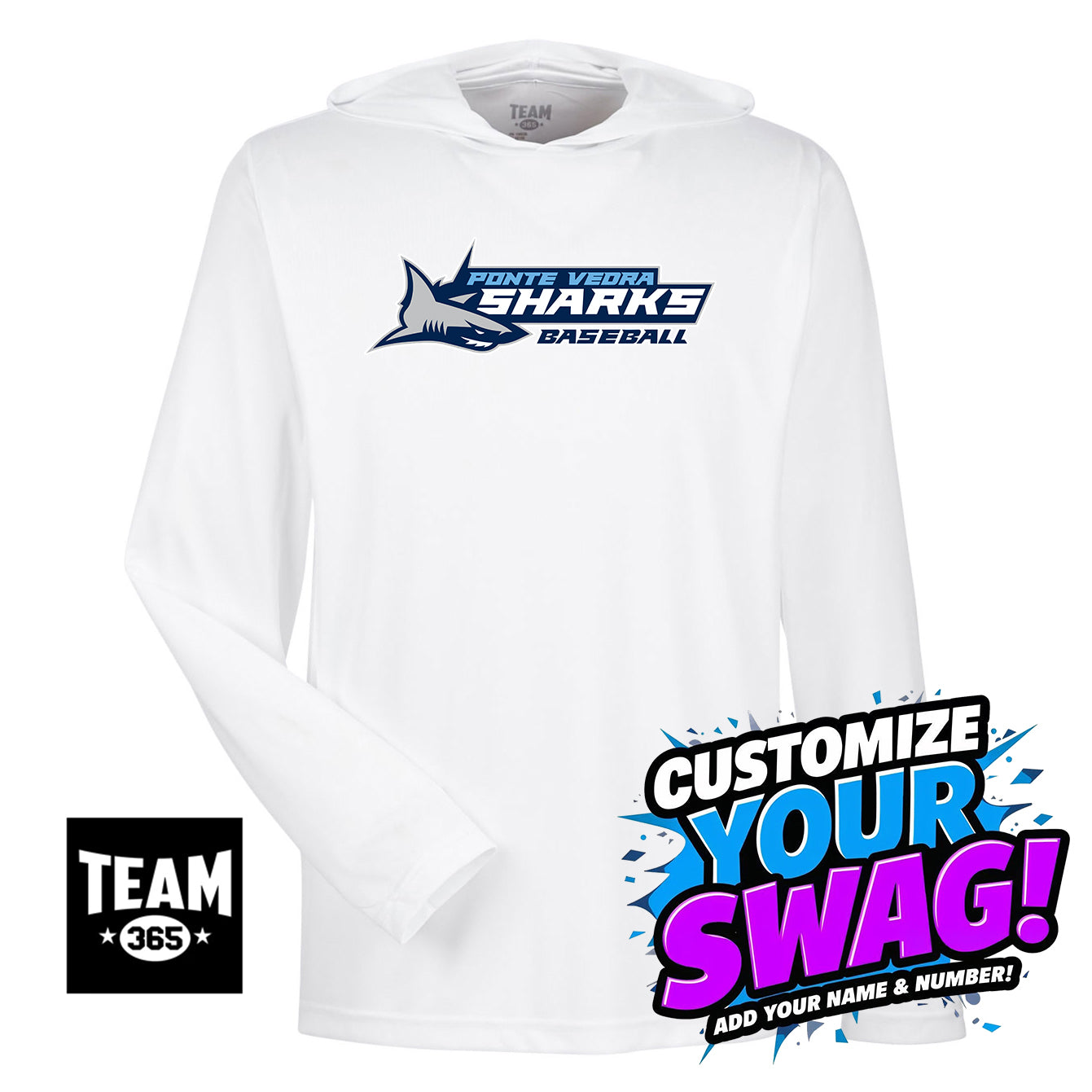 Team 365 Youth & Men's Zone Performance Hoodie - PVAA Sharks Baseball