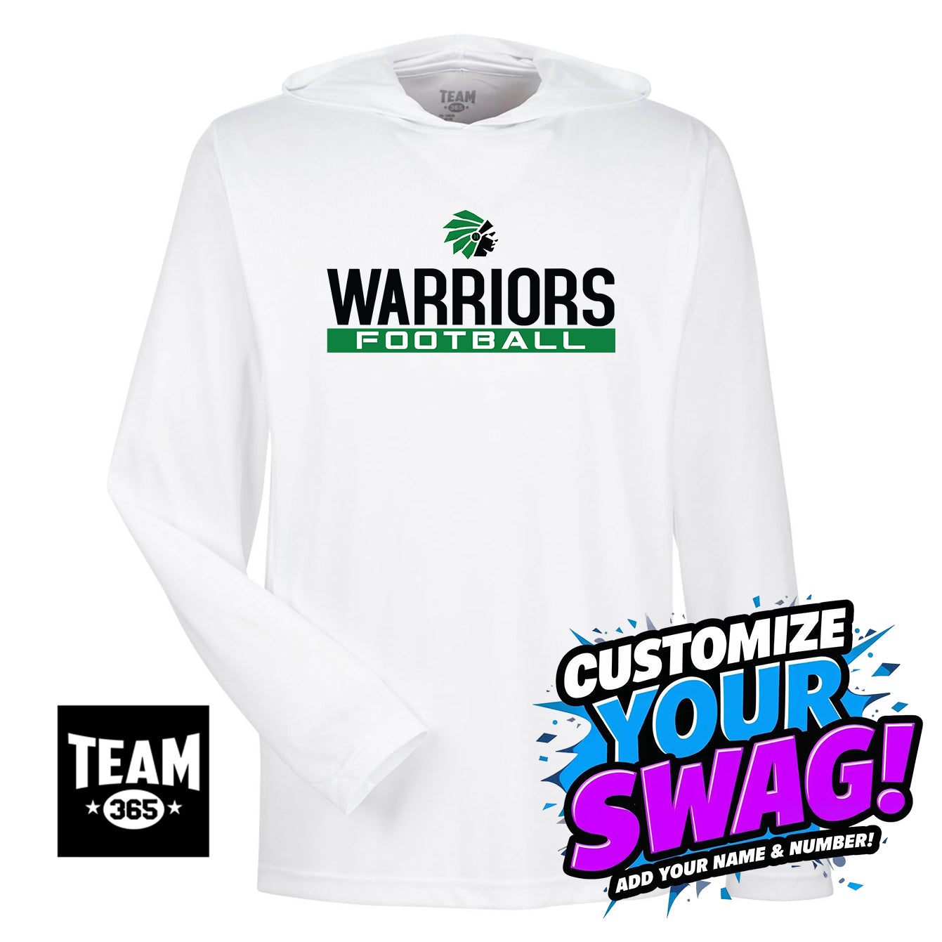 Team 365 Youth & Men's Zone Performance Hoodie - Hopatcong Warriors Football