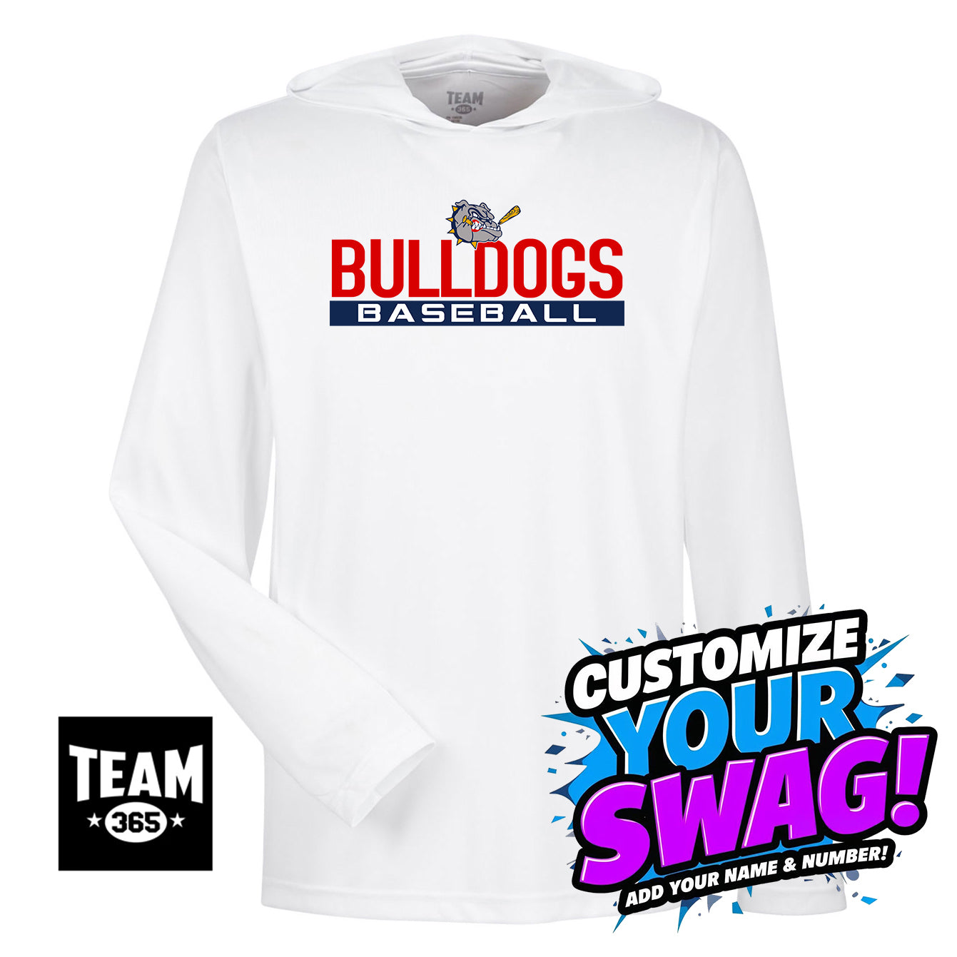 Team 365 Youth & Men's Zone Performance Hoodie - Bloomingdale Bulldogs Baseball