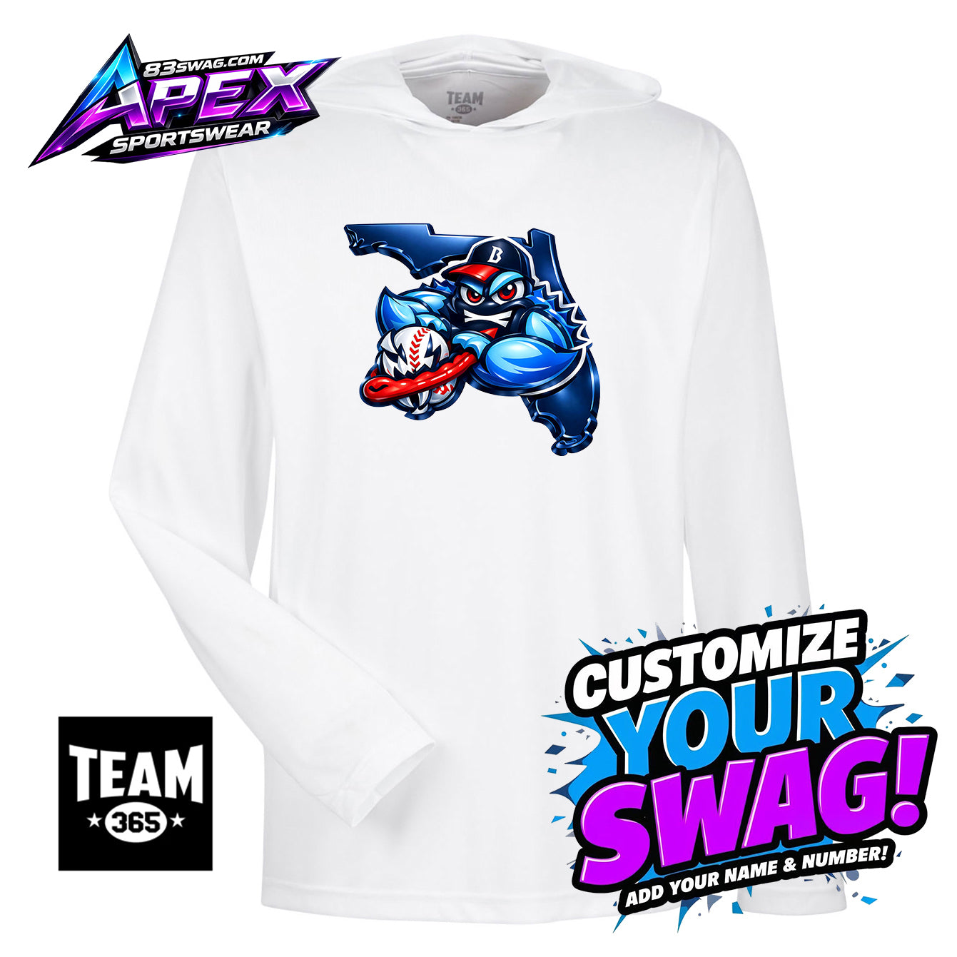 APEX Team 365 Youth & Men's Zone Performance Hoodie - FCA Blueclaws Baseball