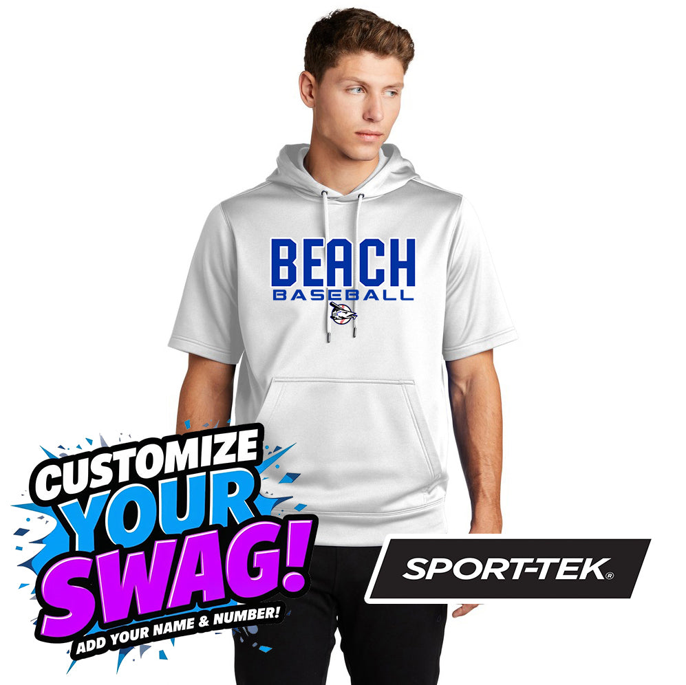 Sport-Tek Sport-Wick Fleece Short Sleeve Hooded Pullover - Jax Beach Baseball
