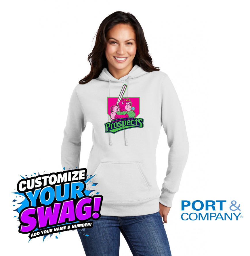 Port & Company Women's Core Fleece Pullover Hooded Sweatshirt LPC78H - OSP Gorilla Queens Softball