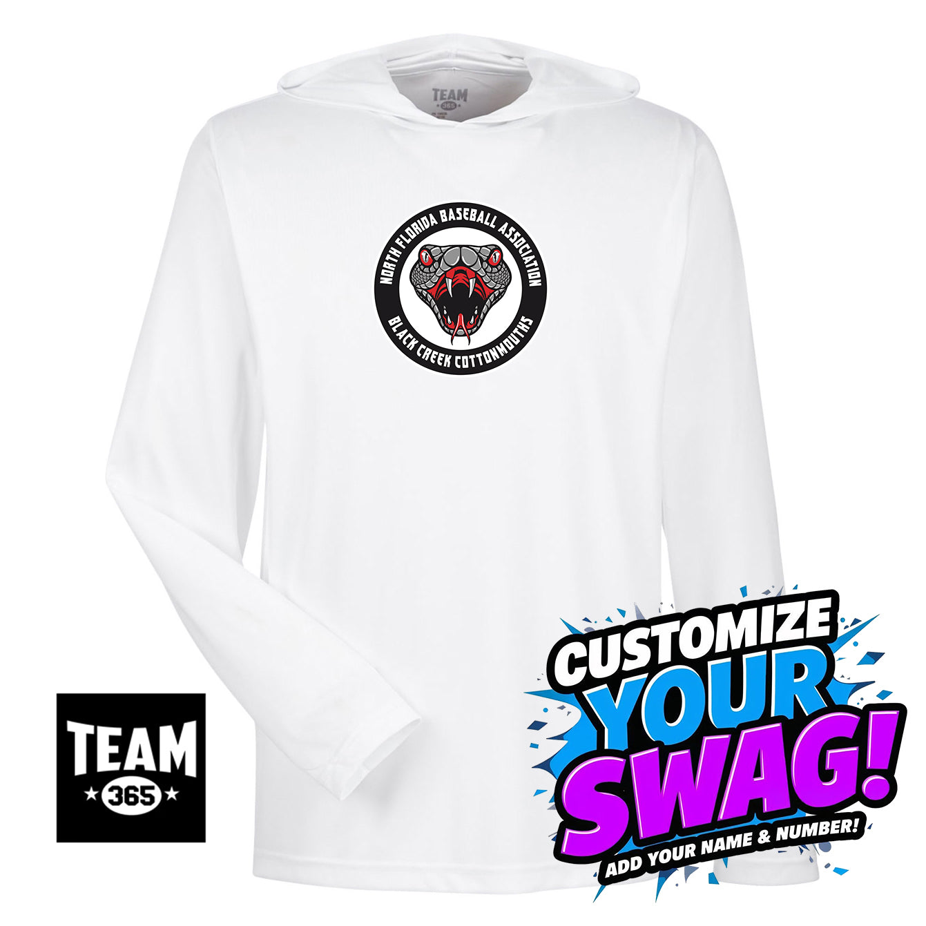 Team 365 Youth & Men's Zone Performance Hoodie - Black Creek Cottonmouths