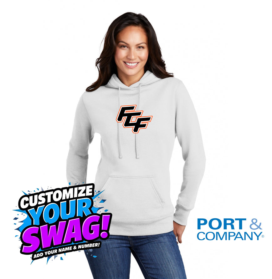 Port & Company Women's Core Fleece Pullover Hooded Sweatshirt LPC78H - FCF Flight Baseball