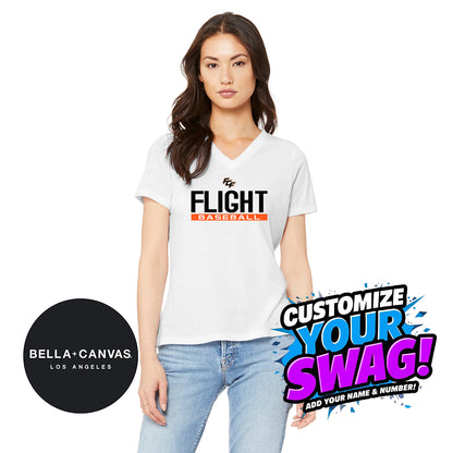 Bella + Canvas 6415 Ladies' Relaxed Triblend V-Neck T-Shirt - FCF Flight Baseball