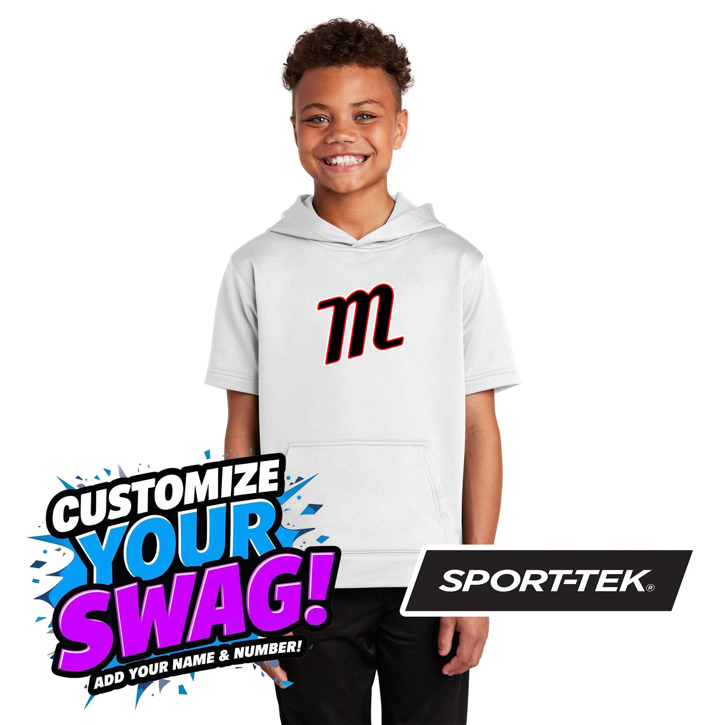 Sport-Tek Youth Sport-Wick Fleece Short Sleeve Hooded Pullover YST251 - SYA Mets "M" Logo