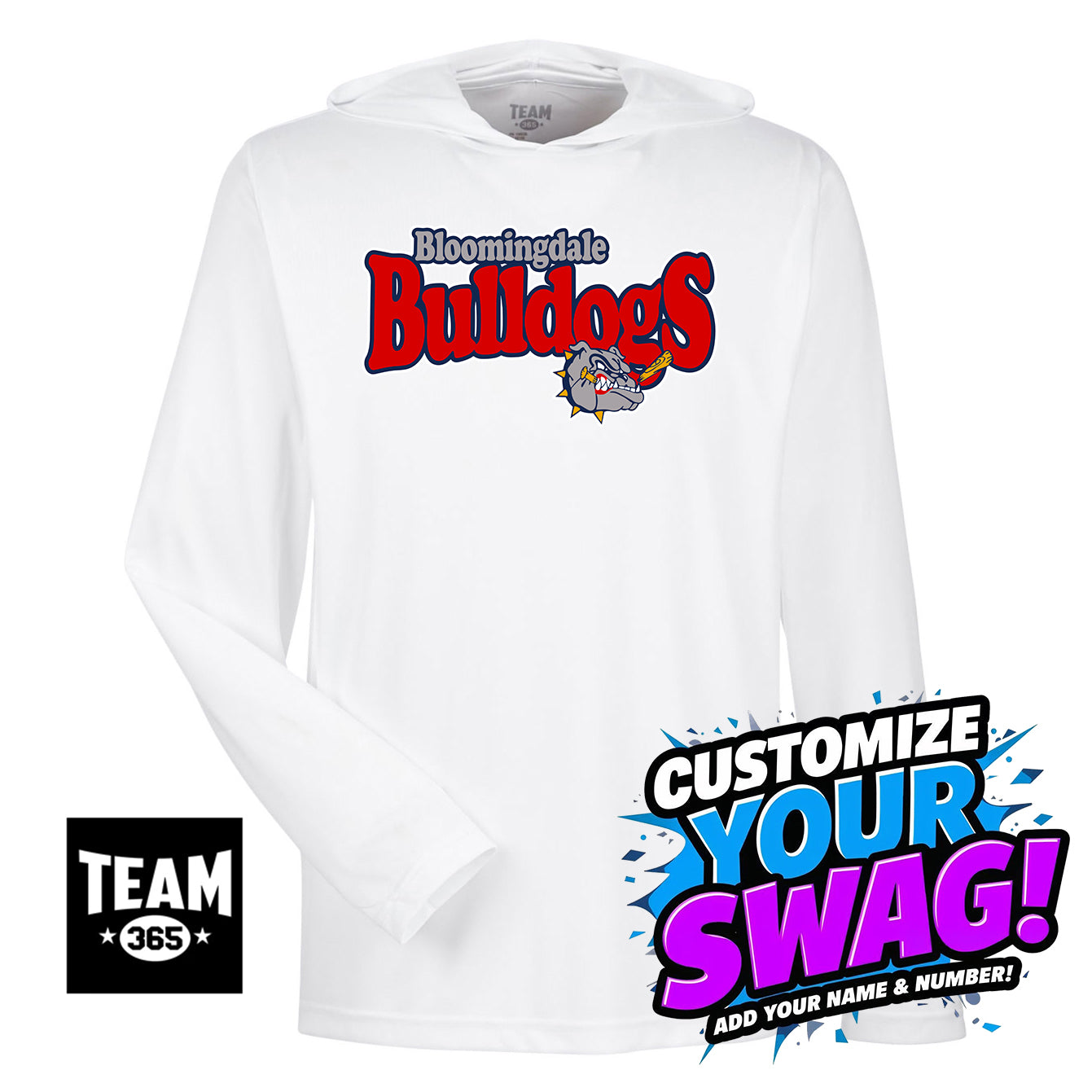 Team 365 Youth & Men's Zone Performance Hoodie - Bloomingdale Bulldogs Baseball