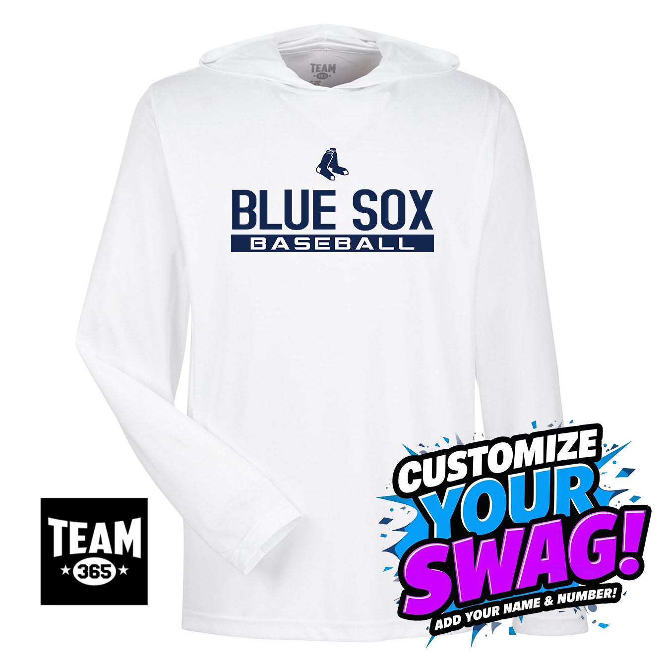 Team 365 Youth & Men's Zone Performance Hoodie - Blue Sox Baseball