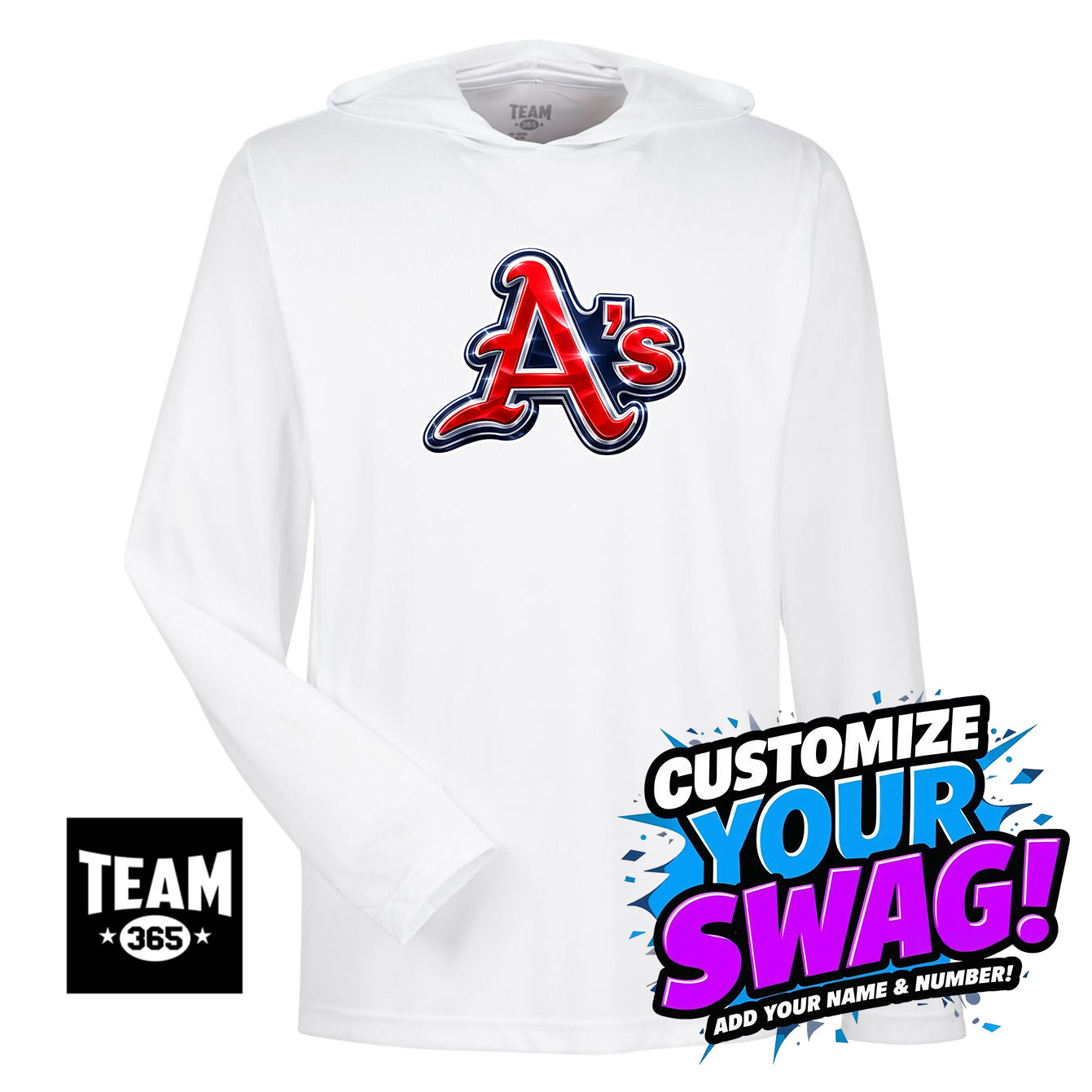 Team 365 Youth & Men's Zone Performance Hoodie - Little Rock A's Baseball