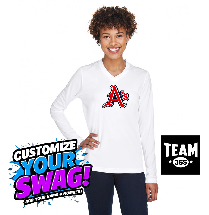 Team 365 TT11WL Women's Zone Performance Long-Sleeve T-Shirt - Little Rock A's Baseball