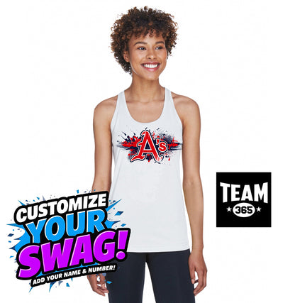 Team 365 TT11WRC Women's Zone Performance Racerback Tank - Little Rock A's Baseball
