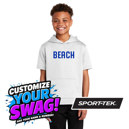 Sport-Tek Youth Sport-Wick Fleece Short Sleeve Hooded Pullover - Jax Beach Baseball