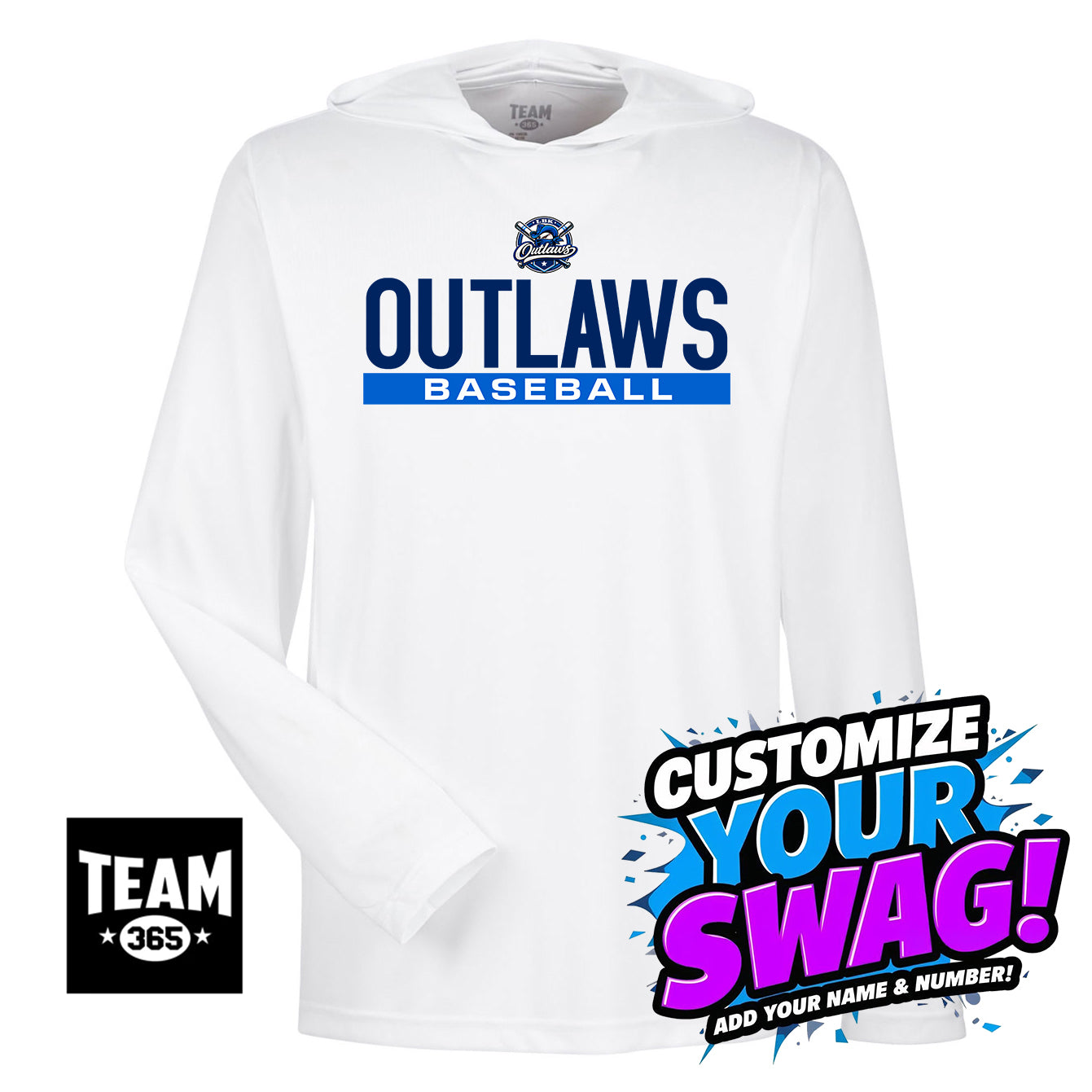 Team 365 Youth & Men's Zone Performance Hoodie - LBK Outlaws Baseball