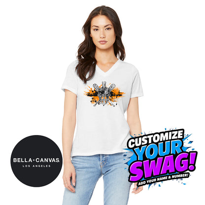 Bella + Canvas 6415 Ladies' Relaxed Triblend V-Neck T-Shirt - St. Johns TItans Baseball