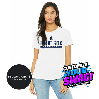 Bella + Canvas B6400 Women's Relaxed Jersey Short-Sleeve T-Shirt - Blue Sox Baseball