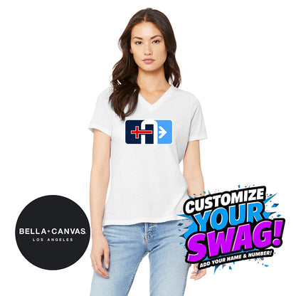 Bella + Canvas 6415 Ladies' Relaxed Triblend V-Neck T-Shirt - Arrows Baseball