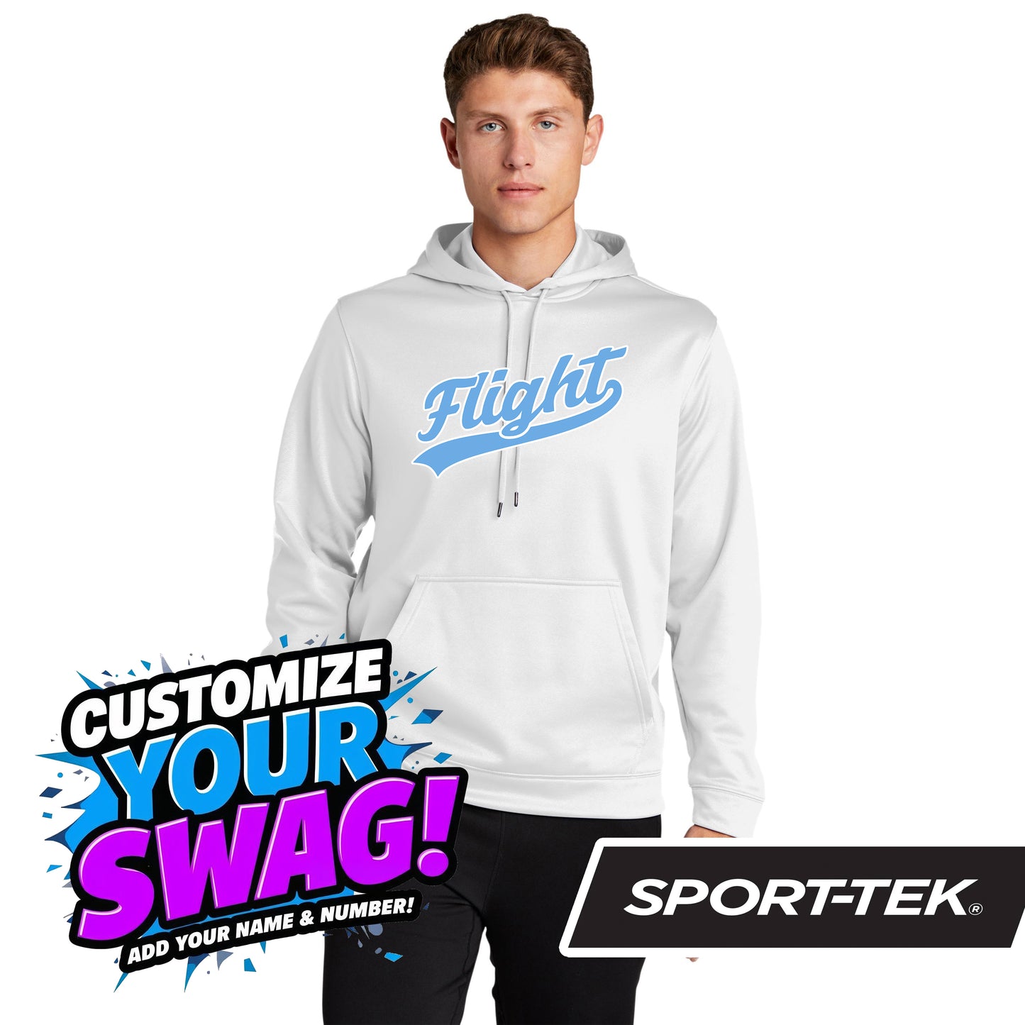 Sport-Tek Sport-Wick Fleece Hooded Pullover F244 - FCF Flight Baseball Blue