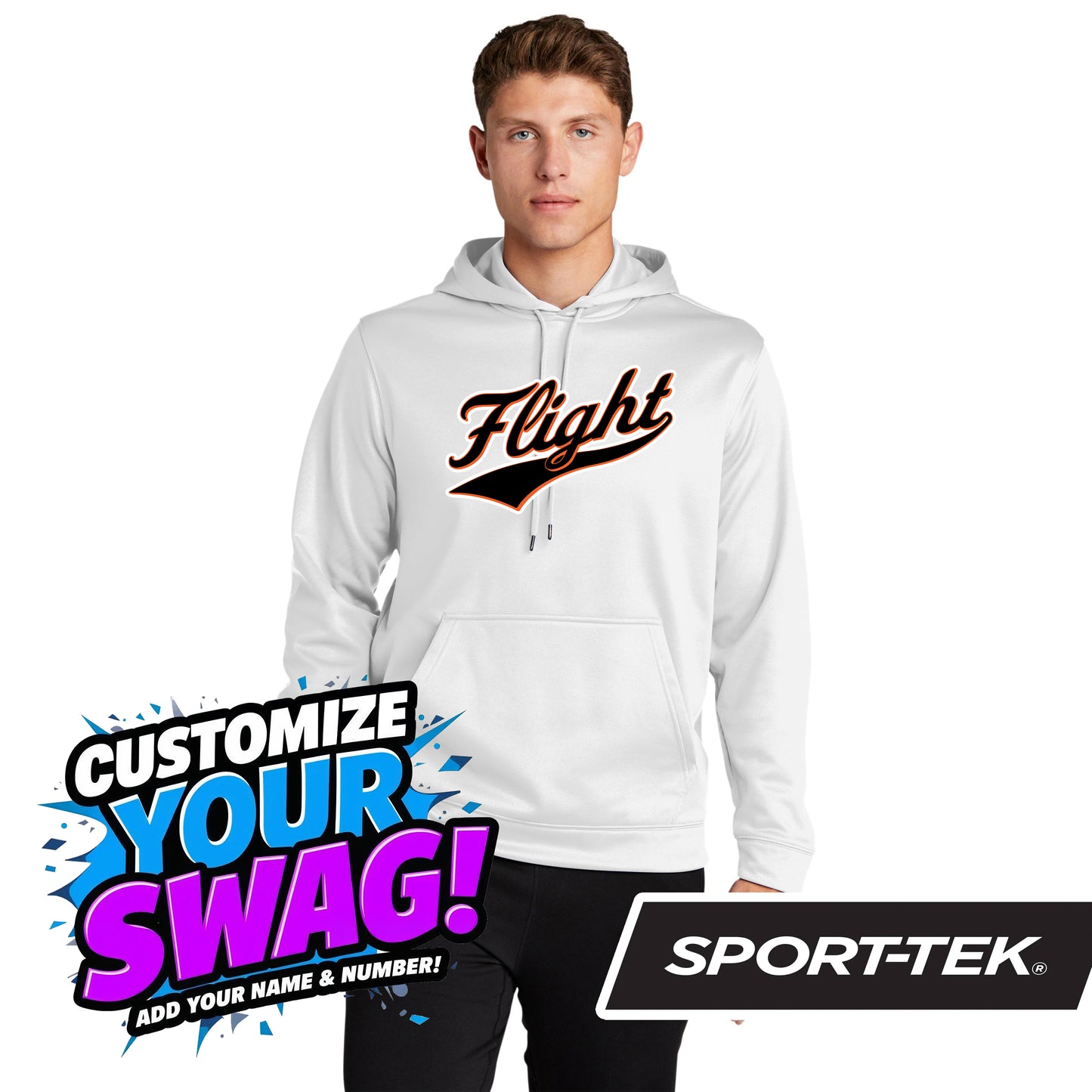 Sport-Tek Sport-Wick Fleece Hooded Pullover F244 - FCF Flight Baseball