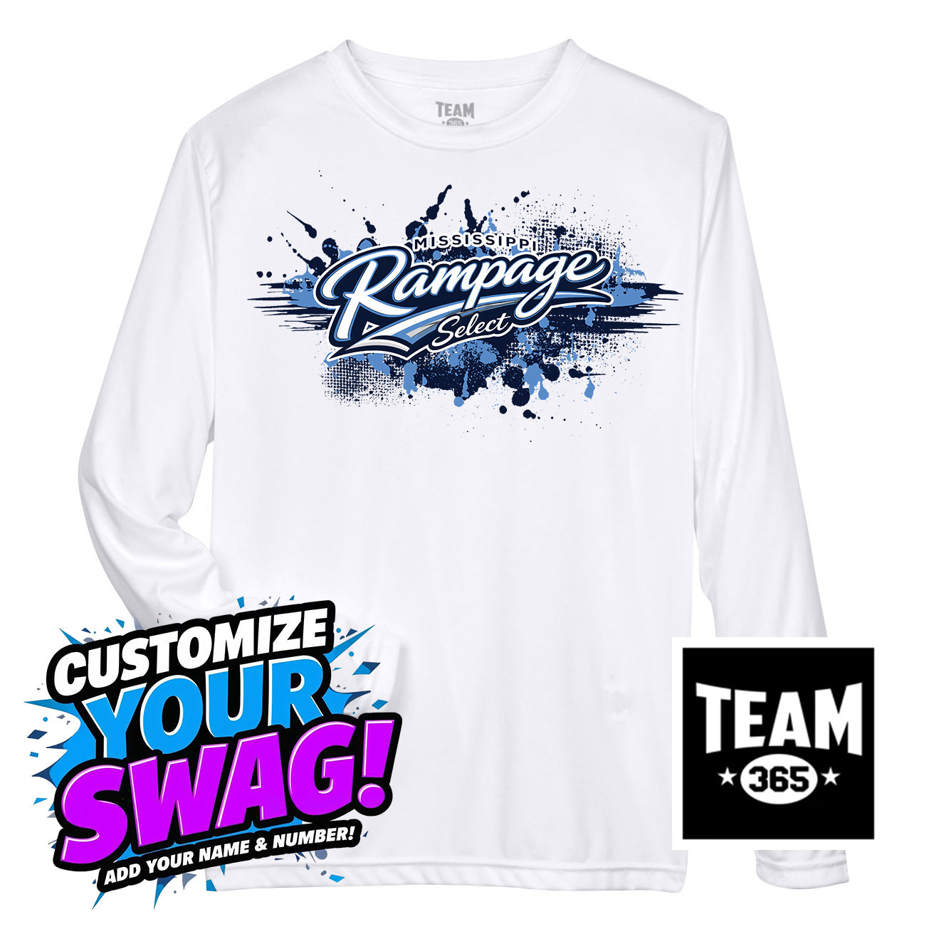 Team 365 Youth & Men's Zone Performance Long-Sleeve T-Shirt - Mississippi Rampage Select Softball