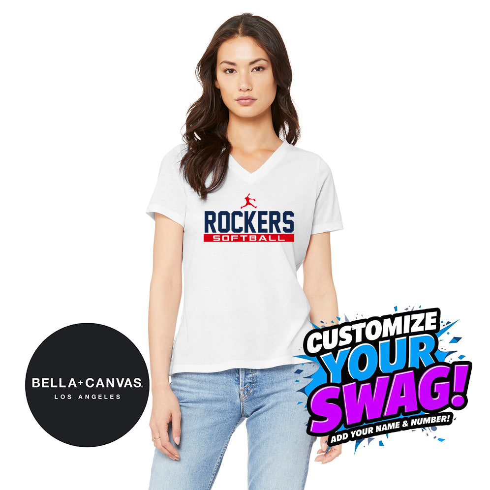 Bella + Canvas 6415 Ladies' Relaxed Triblend V-Neck T-Shirt - KY Rockers Softball