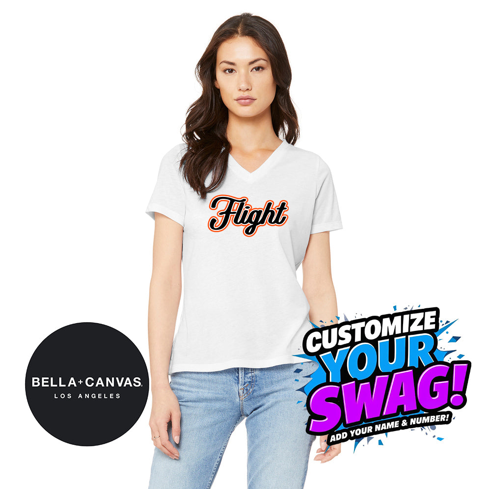 Bella + Canvas 6415 Ladies' Relaxed Triblend V-Neck T-Shirt - FCF Flight Baseball