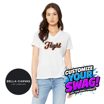 Bella + Canvas 6415 Ladies' Relaxed Triblend V-Neck T-Shirt - FCF Flight Baseball
