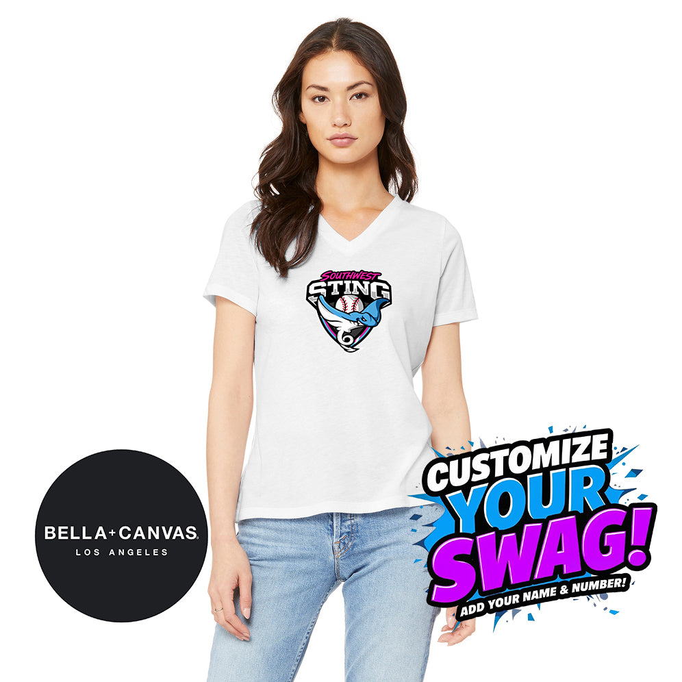 Bella + Canvas 6415 Ladies' Relaxed Triblend V-Neck T-Shirt - Southwest Sting Baseball